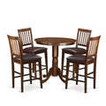 Ensemble de salle à manger hauteur comptoir - Table et 4 chaises - Meubles de cuisine et de salle à manger modernes