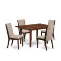 Ensemble de salle à manger 5 pièces - Table de salle à manger avec 4 chaises Parsons - Structure en bois massif et rallonge papillon