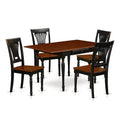 Ensemble table de cuisine avec 4 chaises - Ensemble de salle à manger en bois - Finition noir et merisier - Ensemble de table 5 pièces