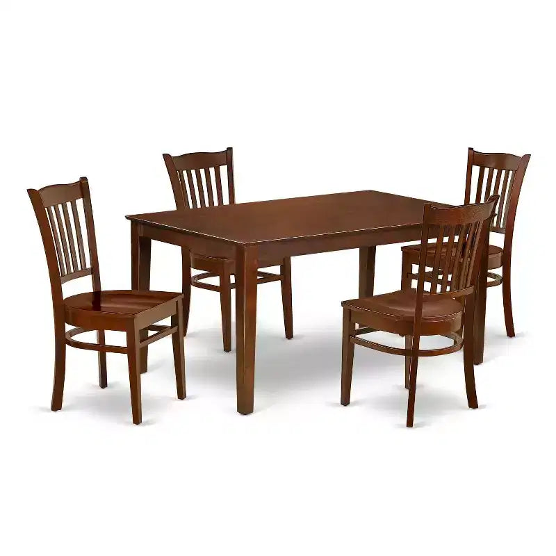 Ensemble de salle à manger rectangulaire 5 pièces Table et chaises en bois - Ensemble dînette moderne