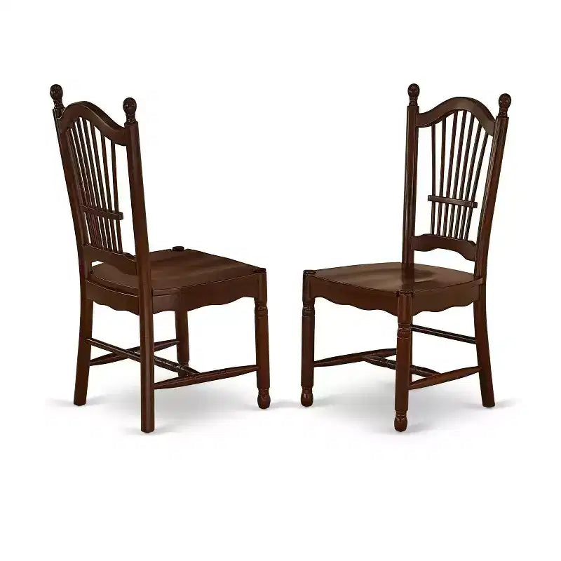 Ensemble repas rustique pour cuisine – Table et 2 chaises, 81x137 cm, finition acajou
