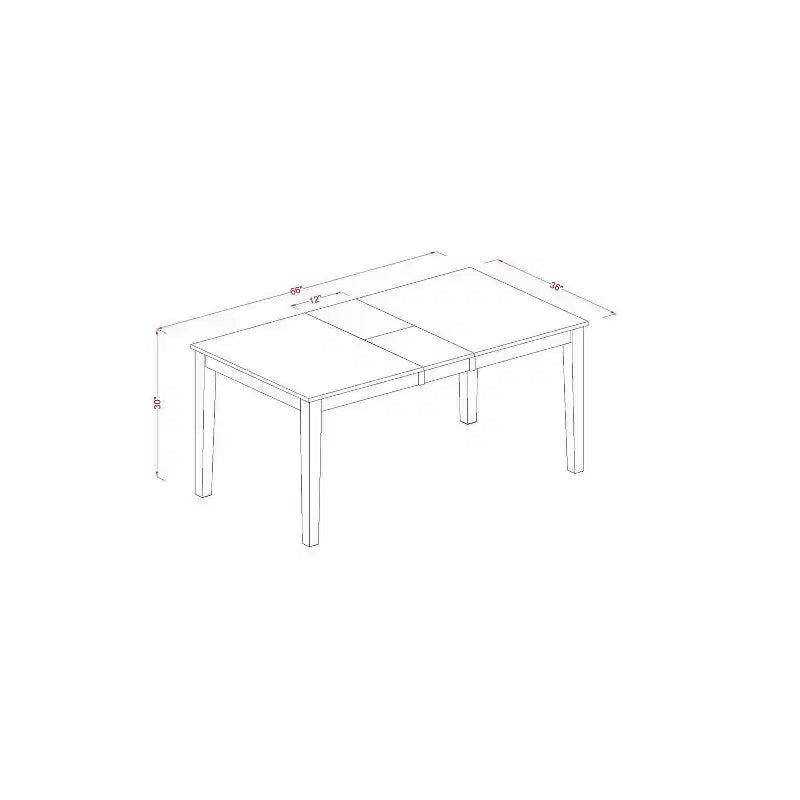 Salle à manger nordique - Ensemble table et chaises 6 pièces - Finition cerise noire - Table rectangulaire avec banc