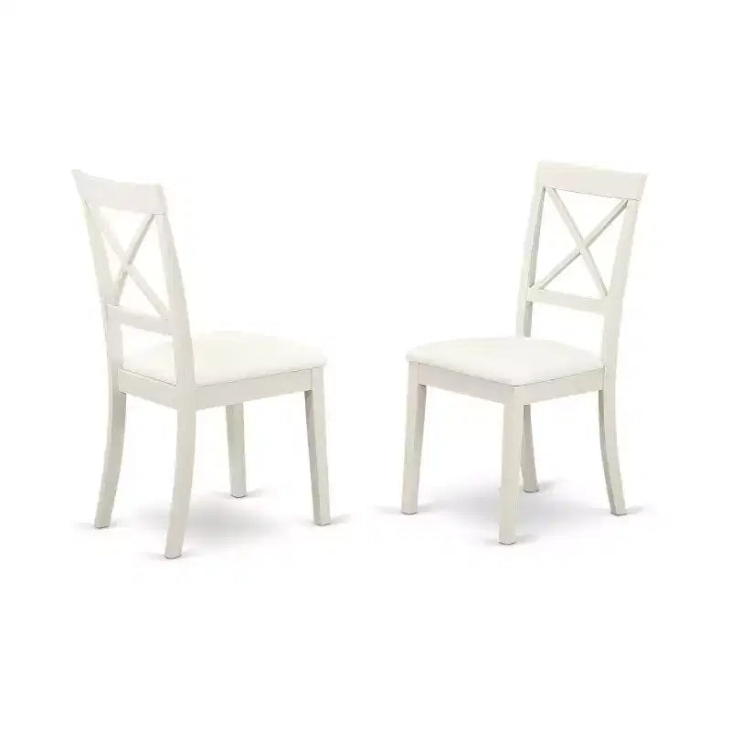 HomeStock Ensemble de salle à manger 6 pièces avec table rectangulaire à plateau en bois massif finition blanc lin, 1 banc et 4 chaises