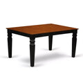 Table de salle à manger HomeStock 7 pièces avec plateau en bois massif noir et cerisier et 6 chaises