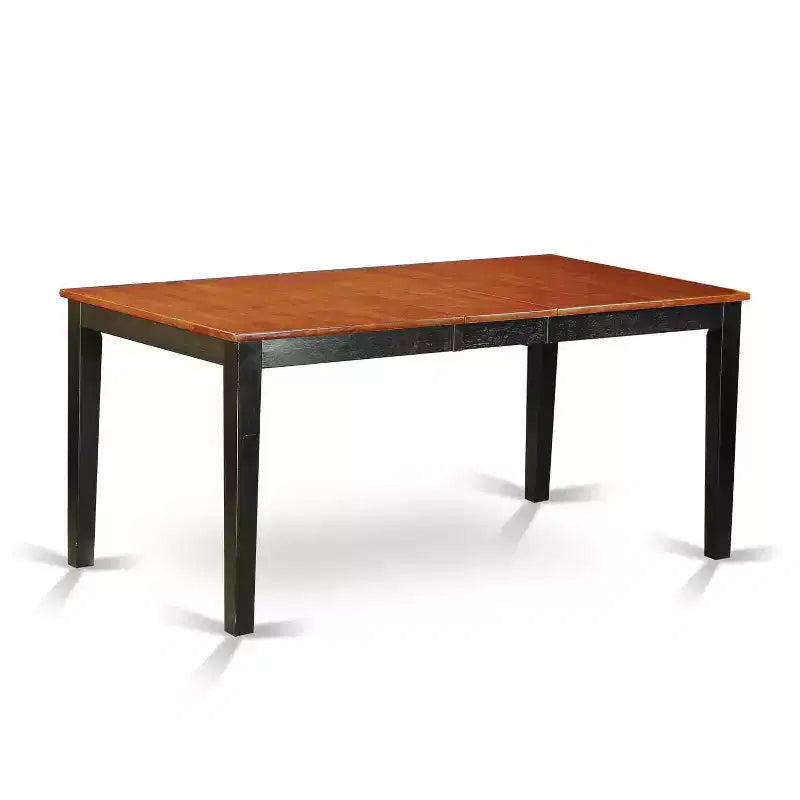 HomeStock - Ensemble de salle à manger 6 pièces avec table rectangulaire noire et cerisier, 1 banc et 4 chaises