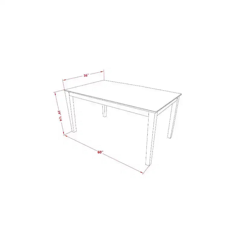Salle à manger rectangulaire 7 pièces table et chaises - Table de 152 cm, design à lattes verticales