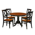 Ensemble de salle à manger 5 pièces - Table de cuisine ronde et 4 chaises - Finition cerisier noir - Table de 42 pouces