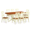 Salle à manger moderne 9 pièces - Table rectangulaire et 8 chaises - Finition cerisier crème - Cuisine Salle à manger