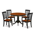 Ensemble de salle à manger Hollywood Regency - Table ronde et 4 chaises - 5 pièces - 106 cm - Mobilier de salle à manger élégant