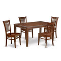Ensemble table et chaises de salle à manger moderne 5 pièces - Table rectangulaire et 4 chaises - Finition acajou - Design Art nouveau