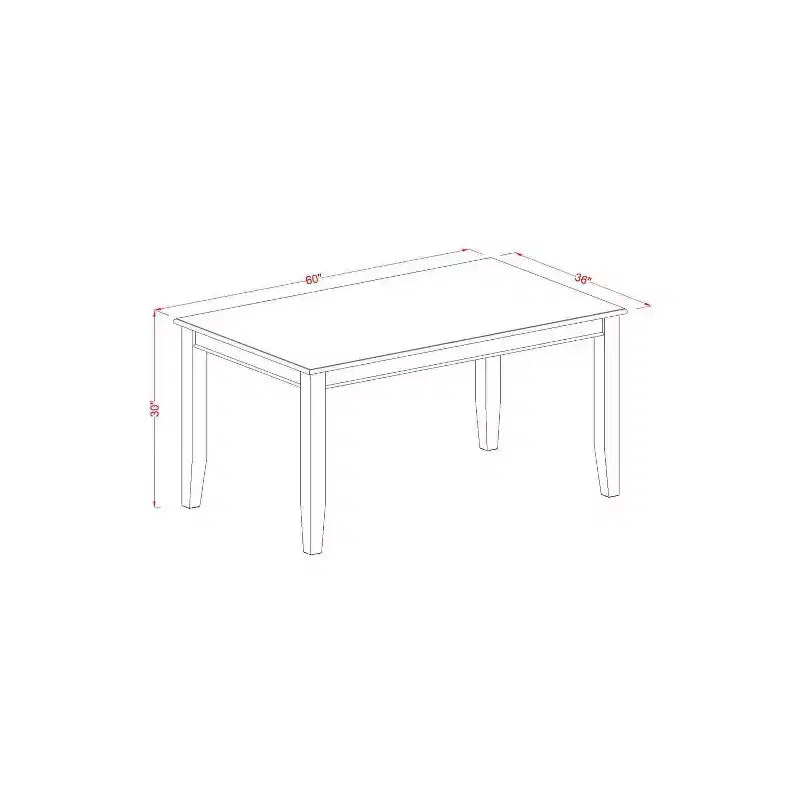 Table de salle à manger HomeStock 7 pièces rectangulaire au fini noir avec plateau en bois massif et 6 chaises
