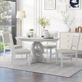 Ensemble de table de cuisine style ferme pour 4 personnes, table à manger ronde extensible en bois et 4 chaises rembourrées, ensemble de salle à manger rétro pour cuisine