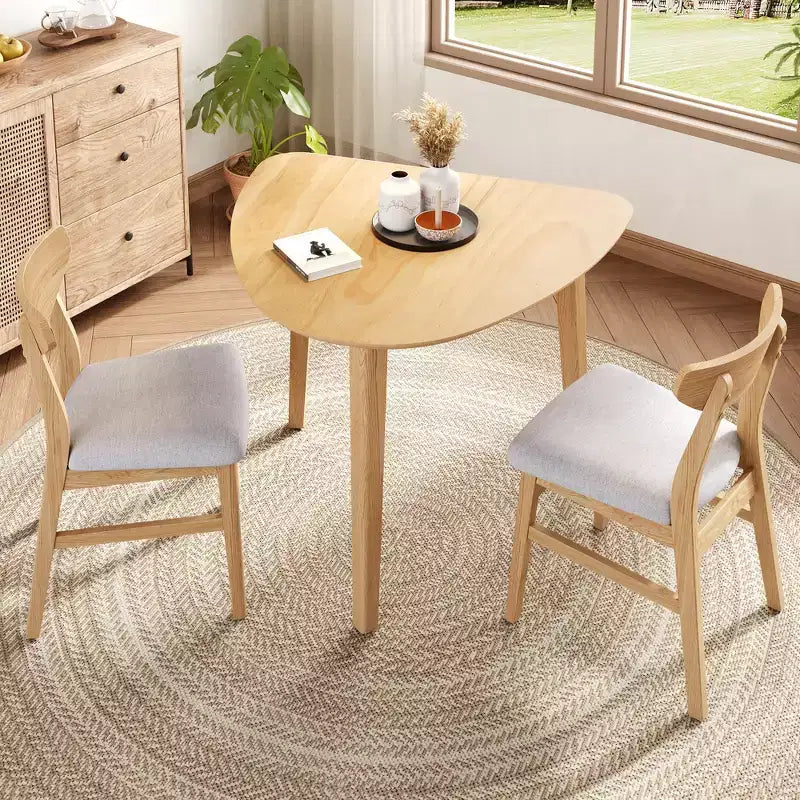 Ensemble de table moderne 3 pièces GDFStudio Delgado avec 2 chaises en bois courbé
