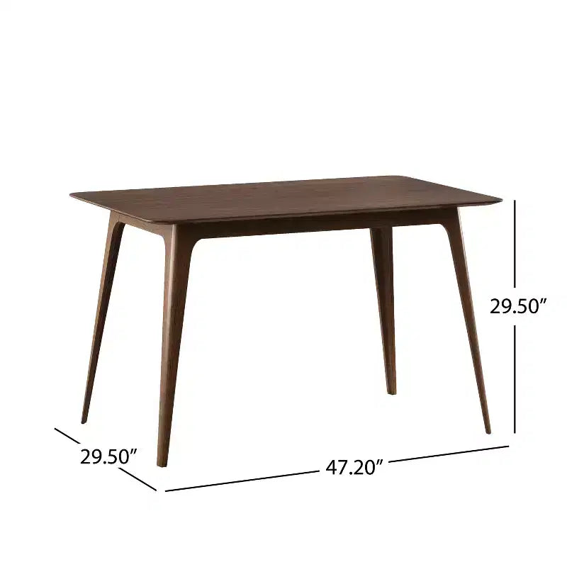 Ensemble de salle à manger minimaliste en bois pour 4 personnes, ensemble de table rectangulaire 5 pièces pour petits espaces avec 4 chaises rembourrées pour la cuisine
