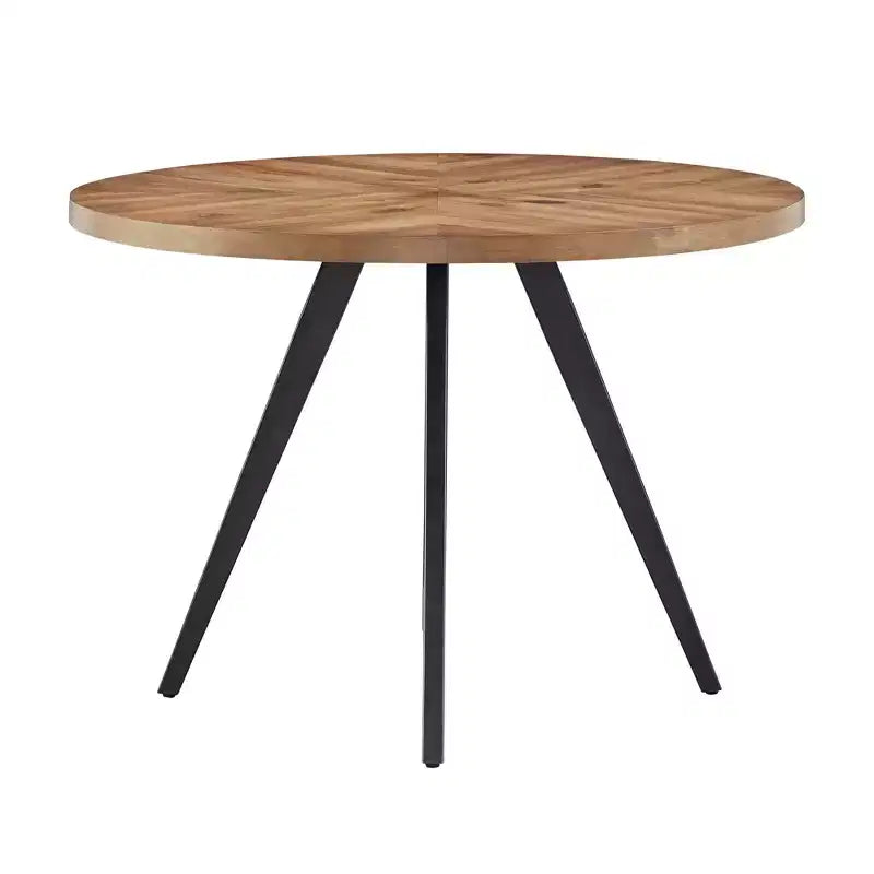 Ensemble table de salle à manger Jolana 45 en chêne rond à plateau noir et chaises de salle à manger tapissées de lin - iNSPIRE Q