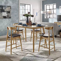 Ensemble de salle à manger Cortland en chêne naturel style mi-siècle, hauteur comptoir, largeur 160 cm - iNSPIRE Q