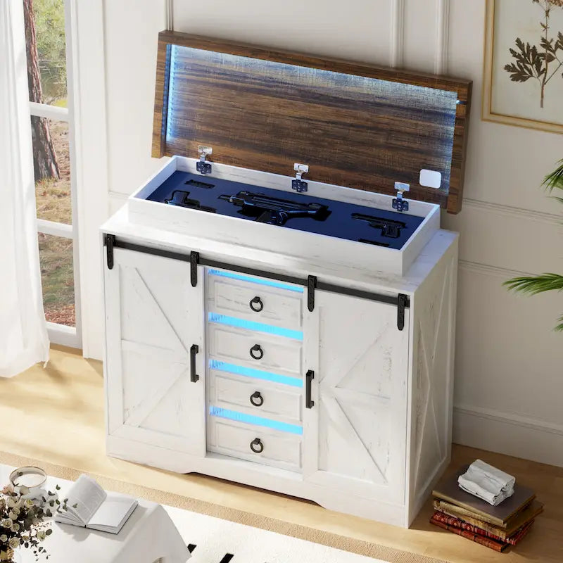 Meuble d'appoint à 5 tiroirs avec lumière LED
