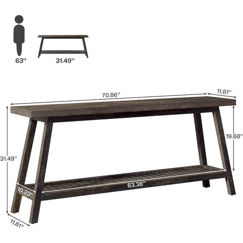 Table de console d'entrée extra longue, table console de 180 cm