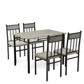 Costway Ensemble de salle à manger 5 pièces Table à plateau en faux marbre 76 cm et 4 chaises rembourrées avec pieds en métal