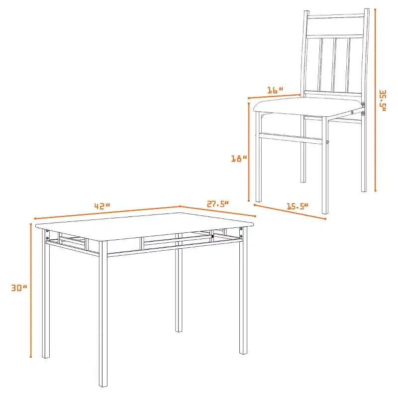 Costway Ensemble de salle à manger 5 pièces Table à plateau en faux marbre 76 cm et 4 chaises rembourrées avec pieds en métal