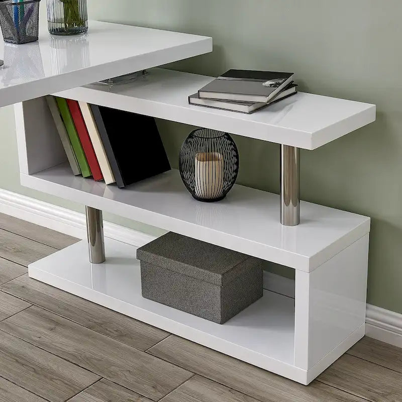 Bureau rotatif avec étagères