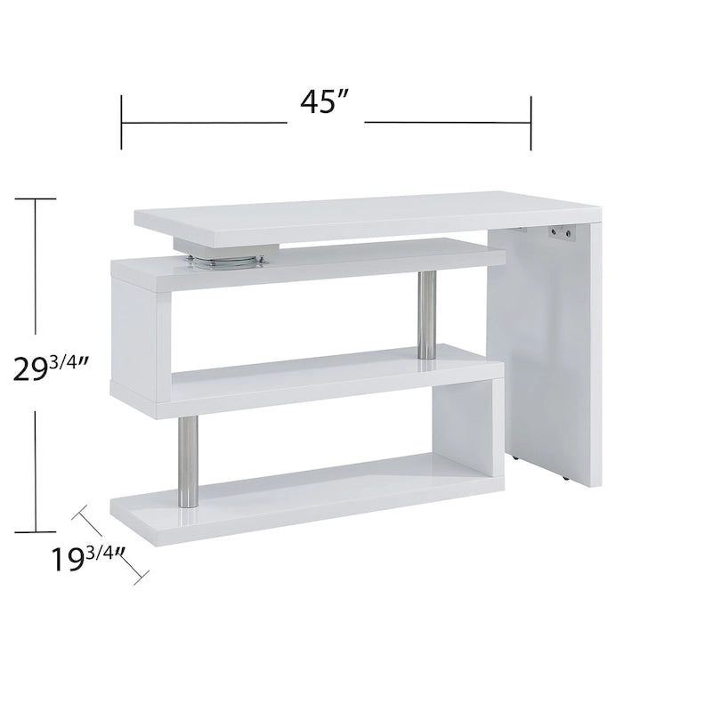 Bureau rotatif avec étagères