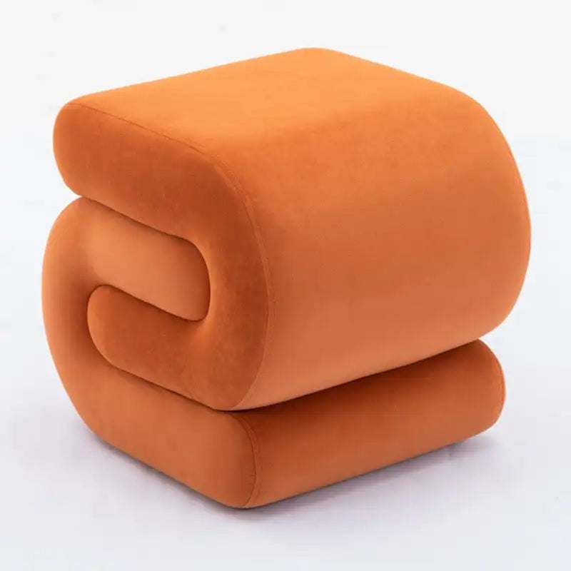 Tabouret de Maquillage Repose-pieds en Velours en Forme de S