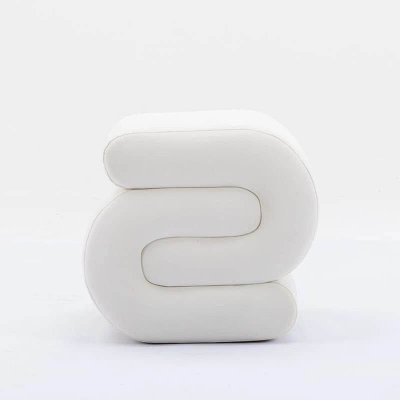 Tabouret de Maquillage Repose-pieds en Velours en Forme de S