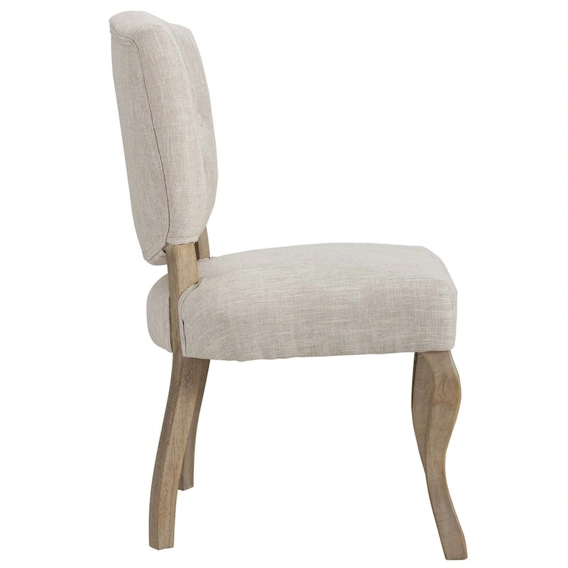 Chaise de salle à manger latérale tapissée vintage française Array