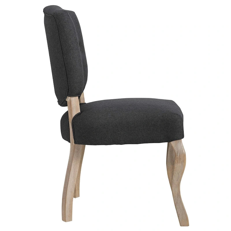 Chaise de salle à manger latérale tapissée vintage française Array