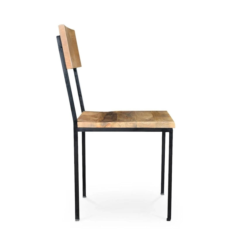 Chaise artisanale en bois de manguier recyclé et métal (Lot de 2) - 91,4 cm H x 45,7 cm L x 45,7 cm P