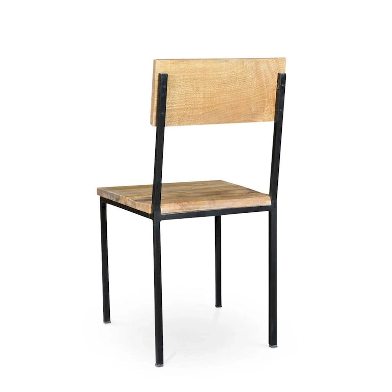 Chaise artisanale en bois de manguier recyclé et métal (Lot de 2) - 91,4 cm H x 45,7 cm L x 45,7 cm P