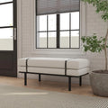 Banc rembourré avec base en métal - Boucle crème