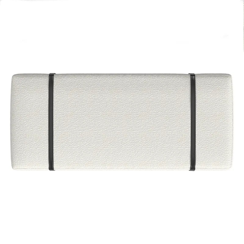 Banc rembourré avec base en métal - Boucle crème