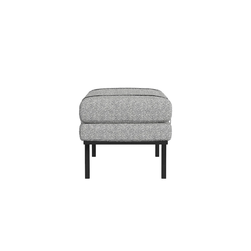 Banc rembourré avec base en métal - Boucle crème