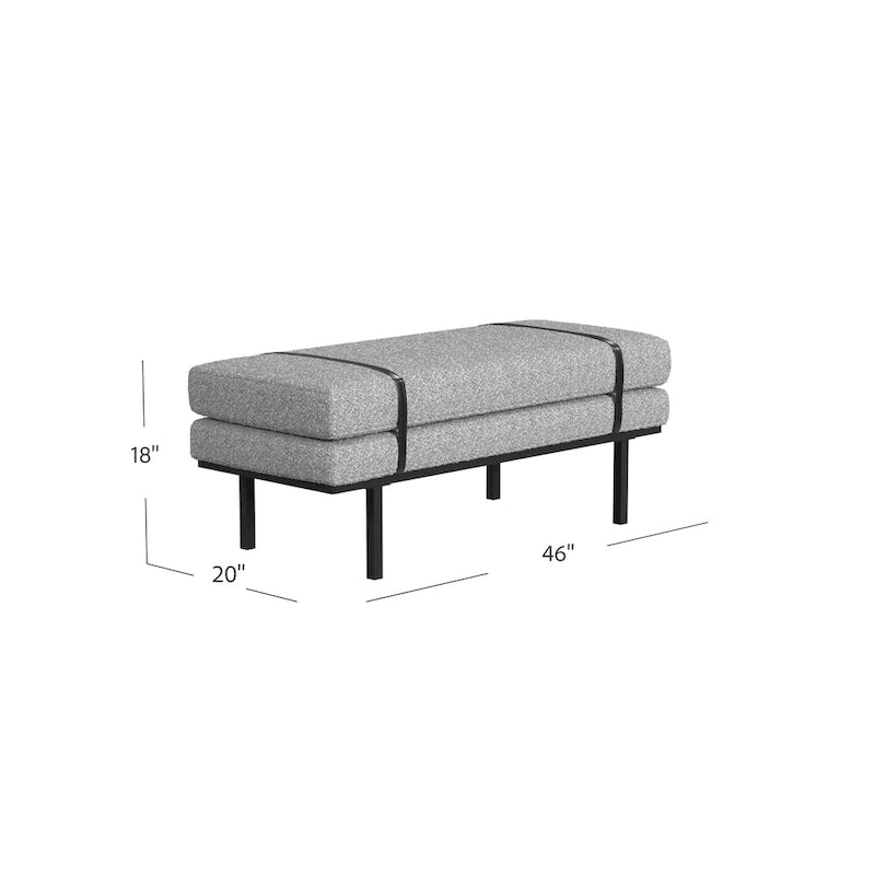 Banc rembourré avec base en métal - Boucle crème