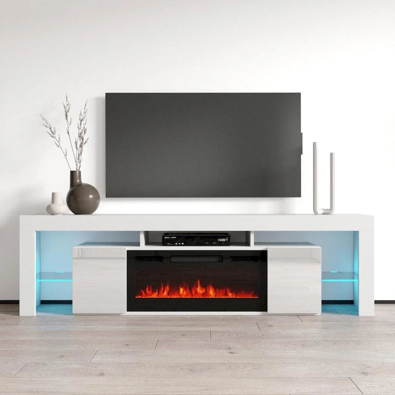 Meuble TV avec cheminée électrique