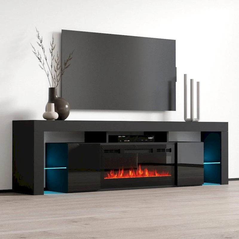 Meuble TV avec cheminée électrique