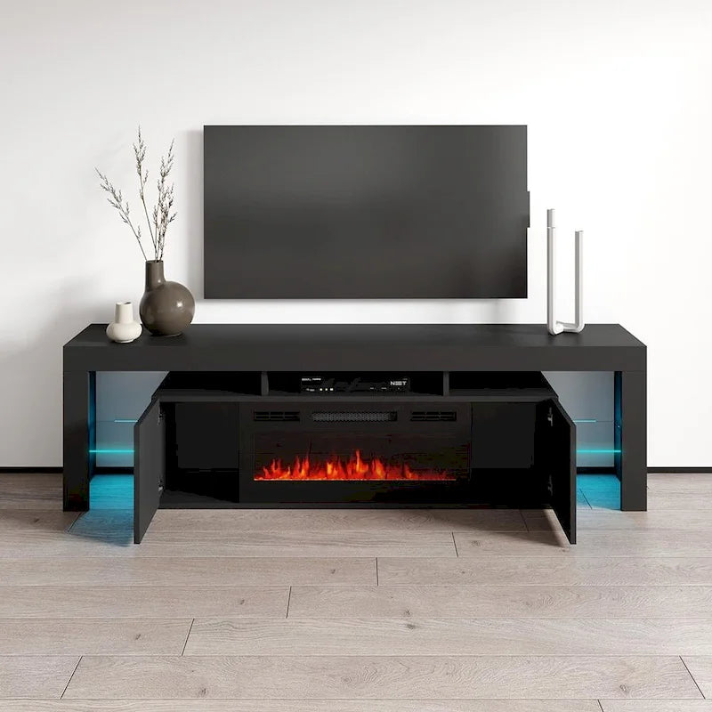 Meuble TV avec cheminée électrique