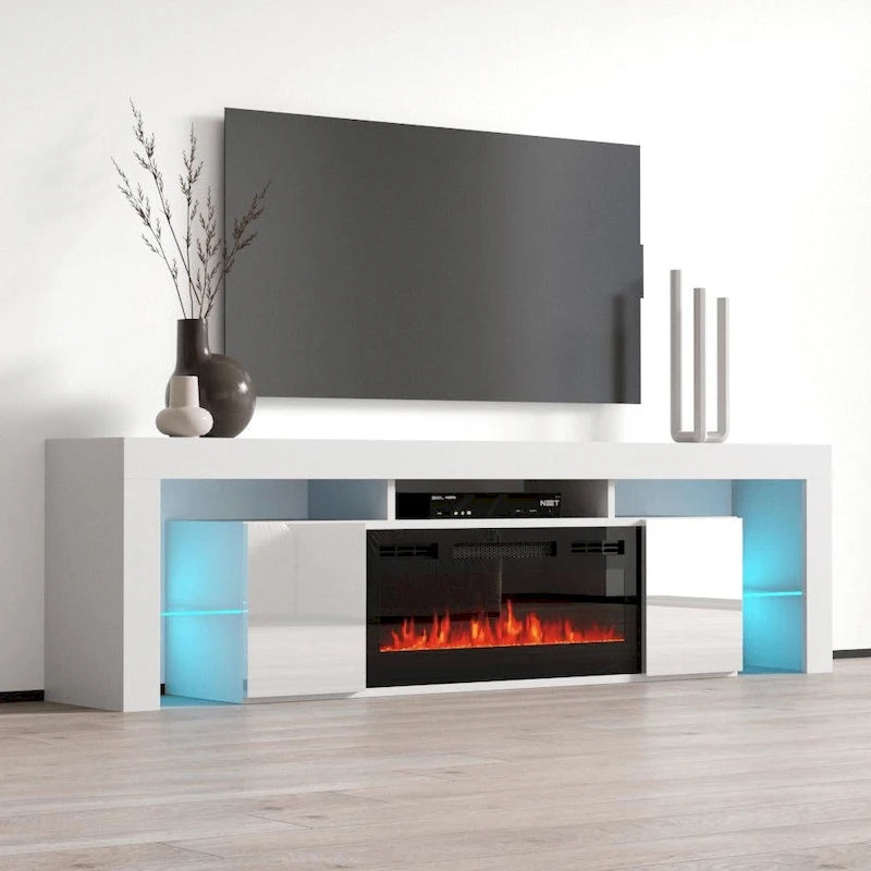 Meuble TV avec cheminée électrique