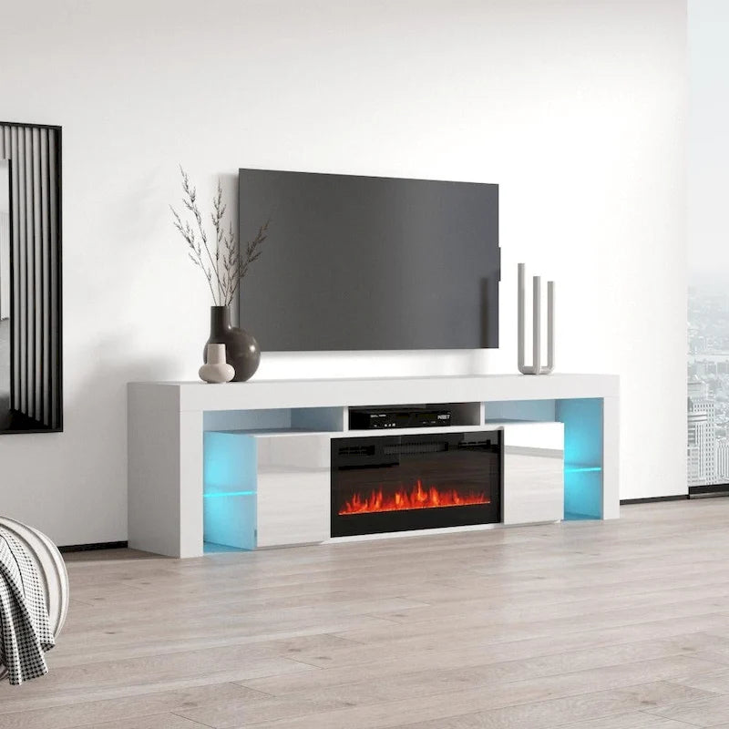 Meuble TV avec cheminée électrique
