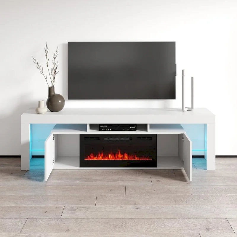 Meuble TV avec cheminée électrique