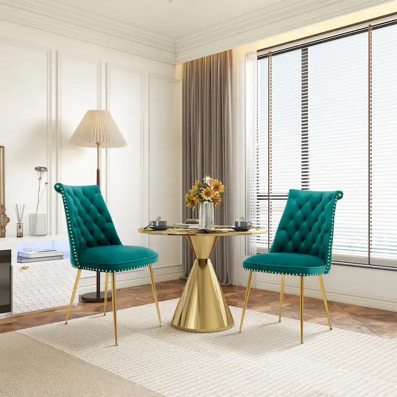 Chaises de salle à manger modernes en velours (lot de 2)