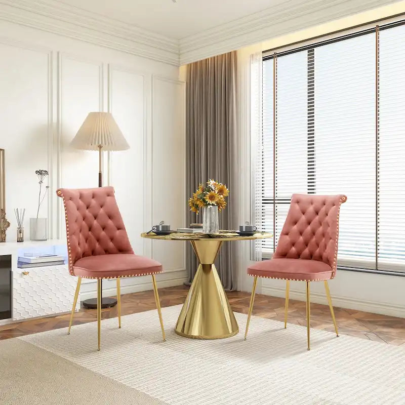 Chaises de salle à manger modernes en velours (lot de 2)