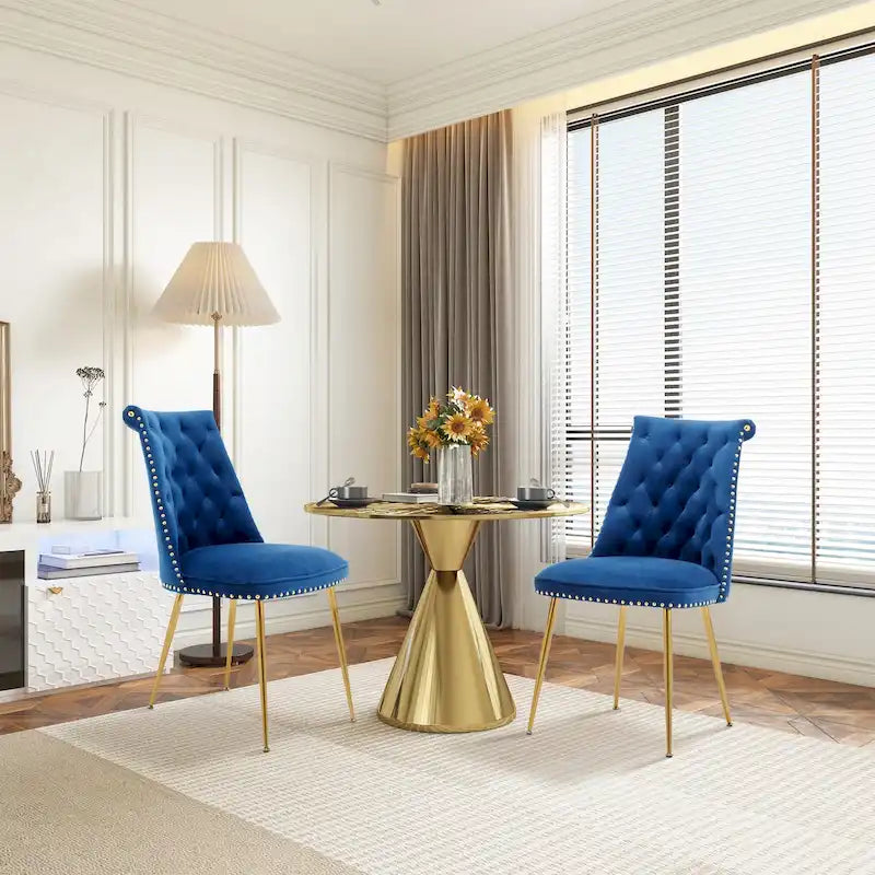 Chaises de salle à manger modernes en velours (lot de 2)