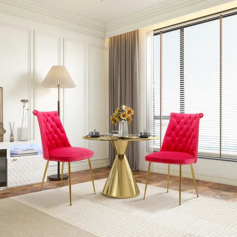 Chaises de salle à manger modernes en velours (lot de 2)
