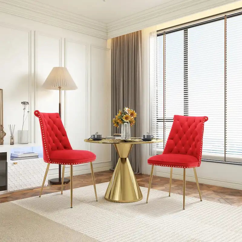 Chaises de salle à manger modernes en velours (lot de 2)