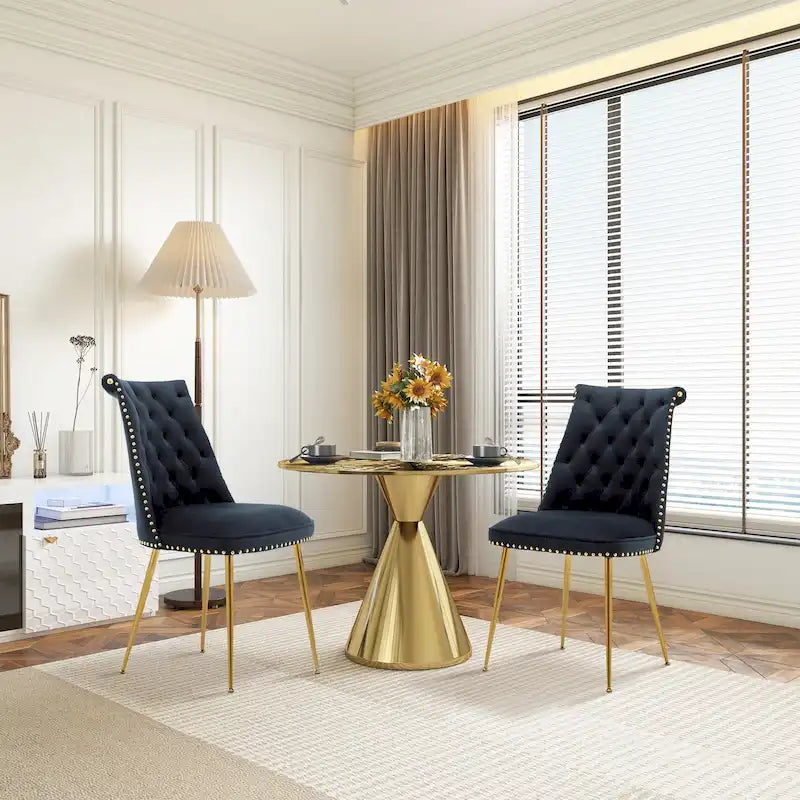 Chaises de salle à manger modernes en velours (lot de 2)
