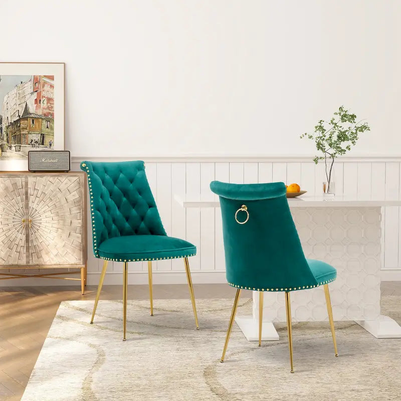 Chaises de salle à manger modernes en velours (lot de 2)