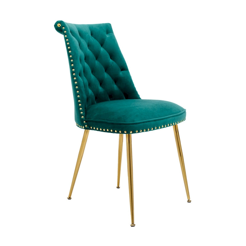 Chaises de salle à manger modernes en velours (lot de 2)